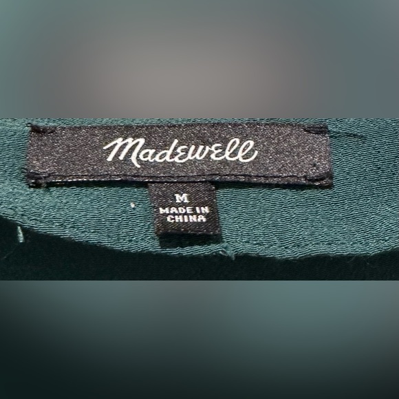 Madewell Long Sleeve Novel Clustered Button Front Shift Dress in Smokey Spruce - Picture 4 of 7